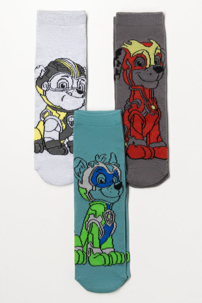 Paw Patrol 3 Pack Socks Grey
