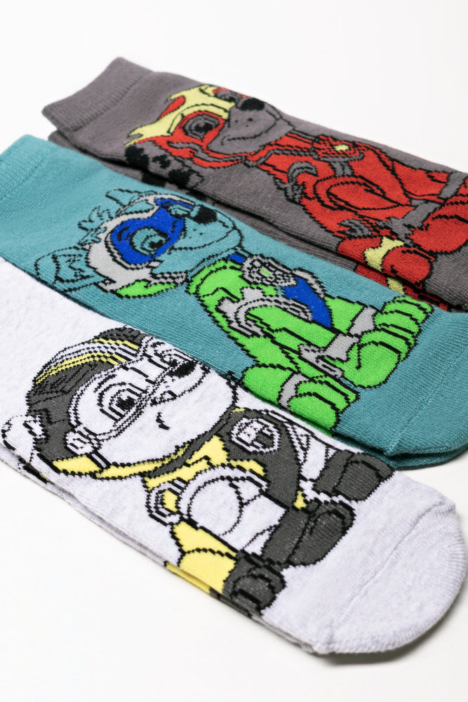 Paw Patrol 3 Pack Socks Grey