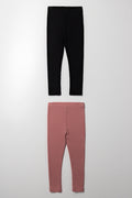 2 Pack Leggings Black And Pink (2)