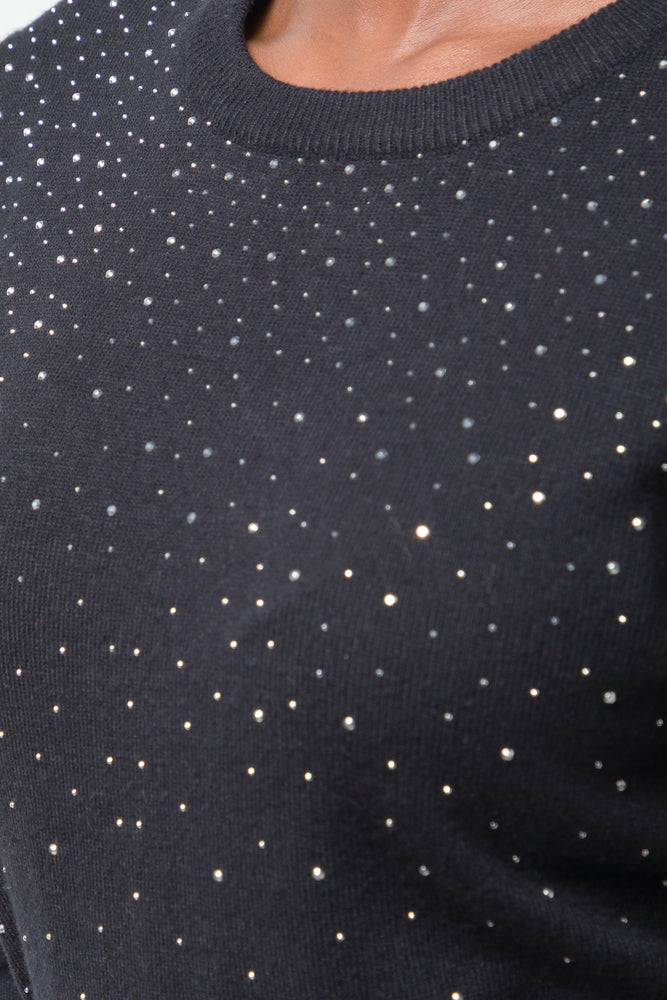 Embellished Long Sleeve Jersey Black (3)