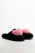 Heart Slippers Black