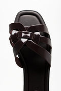 Knot Mule Sandals Burgundy (4)