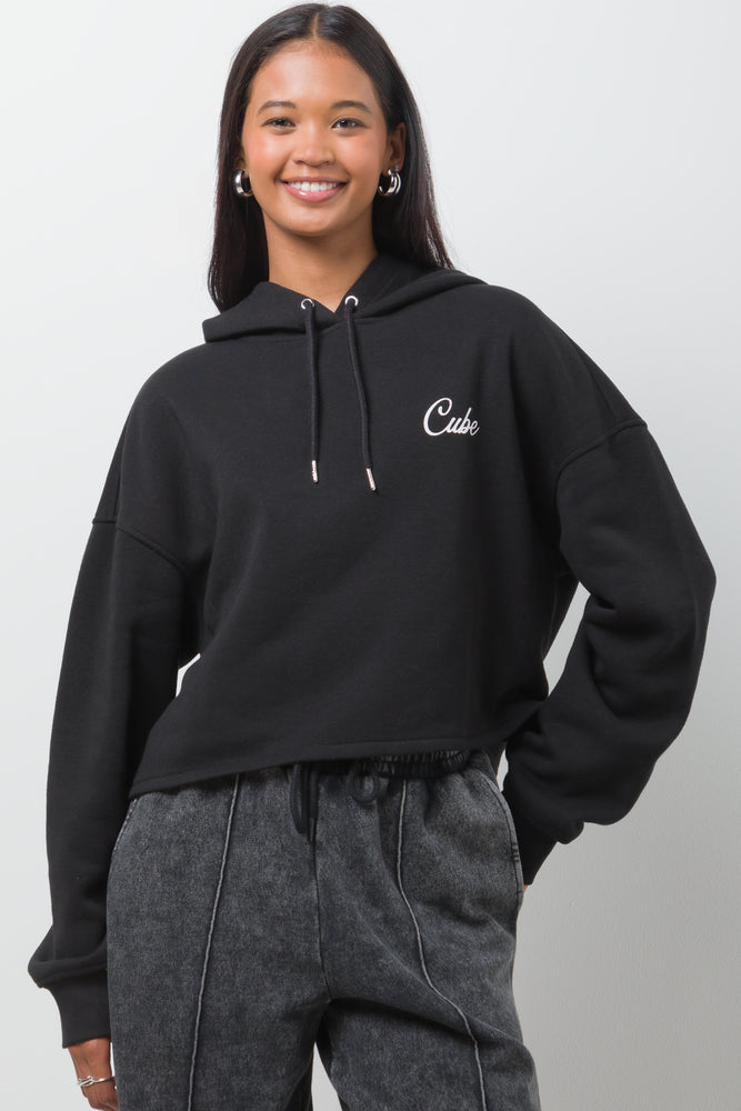 Crop Hoodie Black