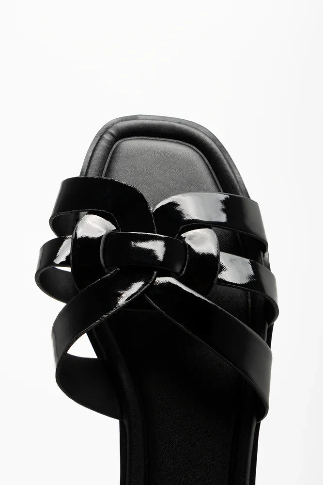 Knot Mule Sandals Black (4)