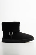 Knit Collar Boots Black (1)