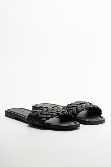 Weave Mule Sandal Black