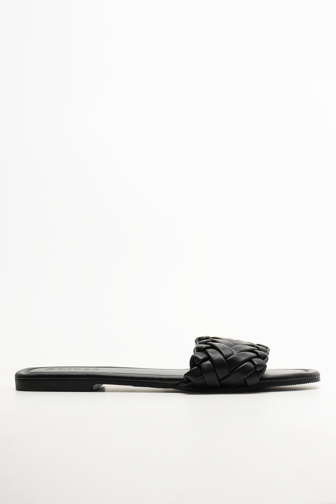 Weave Mule Sandal Black (1)