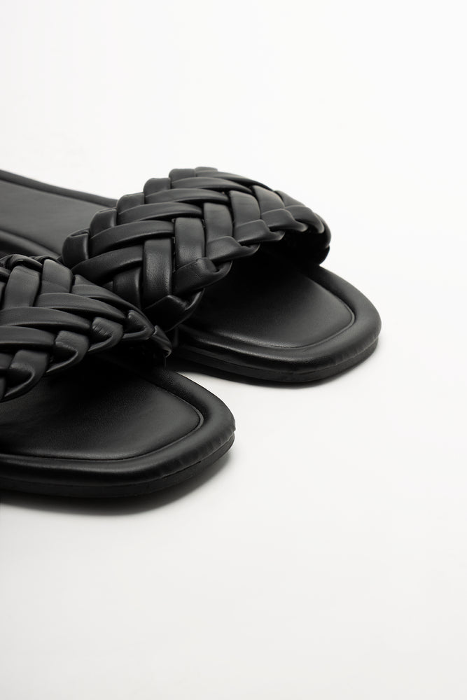 Weave Mule Sandal Black (2)