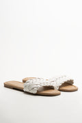 Weave Mule Sandal White