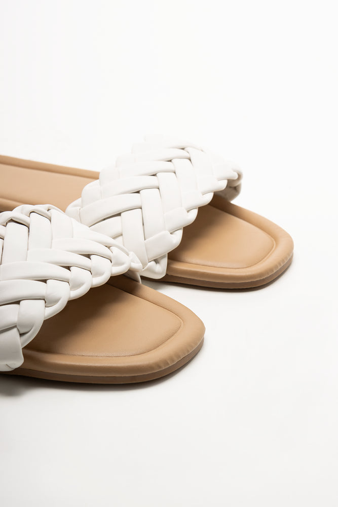 Weave Mule Sandal White (2)
