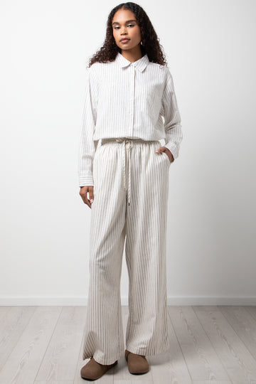 Linen Pin Stripe Pants Stone