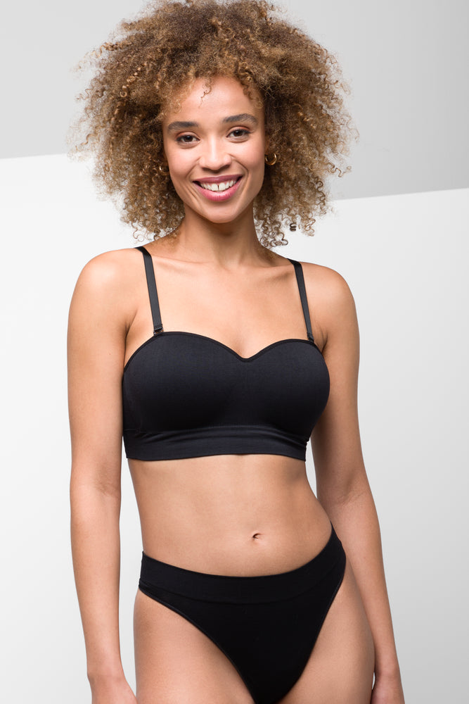 3 Pack Seam-Free Thongs Black, Grey And White