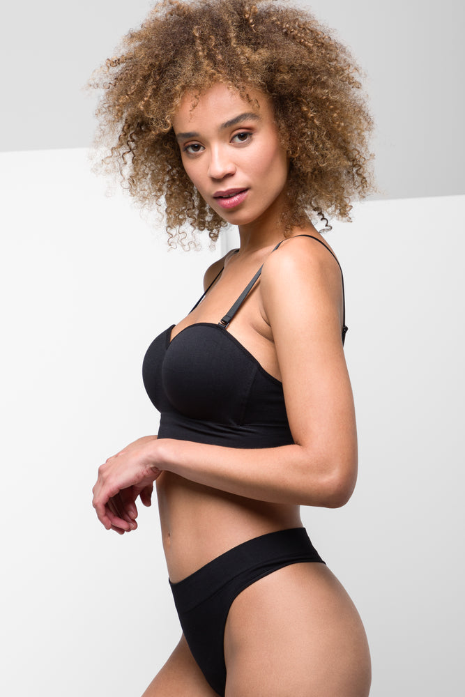 3 Pack Seam-Free Thongs Black, Grey And White (2)