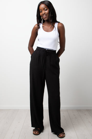 Crinkle Pants Black
