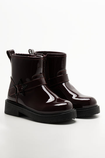 Star Double Strap Boots Burgundy