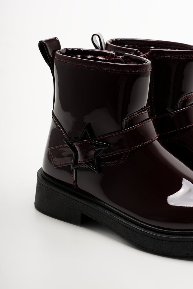 Star Double Strap Boots Burgundy (3)