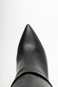 Croc Trim Stiletto Boots Black (4)