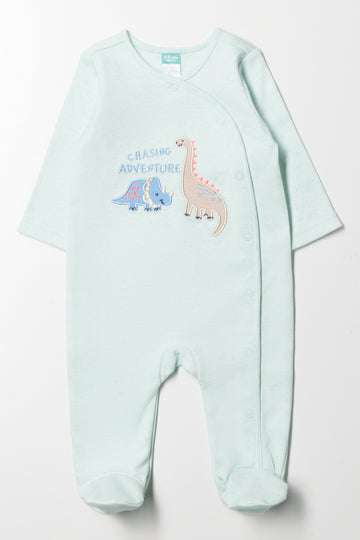Dinosaur Babygrow Green