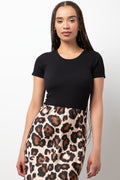 Short Sleeve Seamless Rib Bodysuit Black