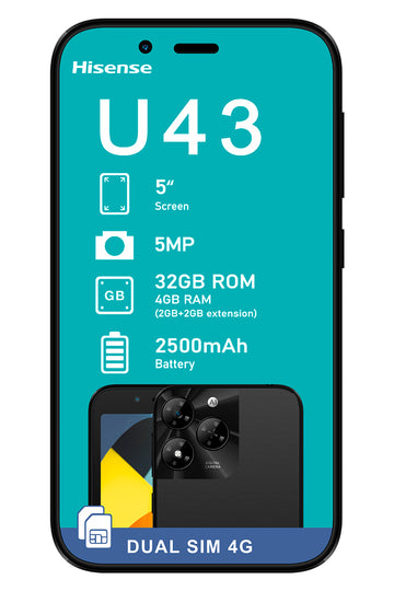 Hisense U43 4G Dual SIM Black