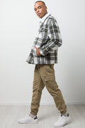 Check Sherpa Lined Shacket Cream (1)
