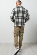 Check Sherpa Lined Shacket Cream (2)