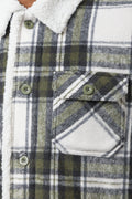 Check Sherpa Lined Shacket Cream (3)