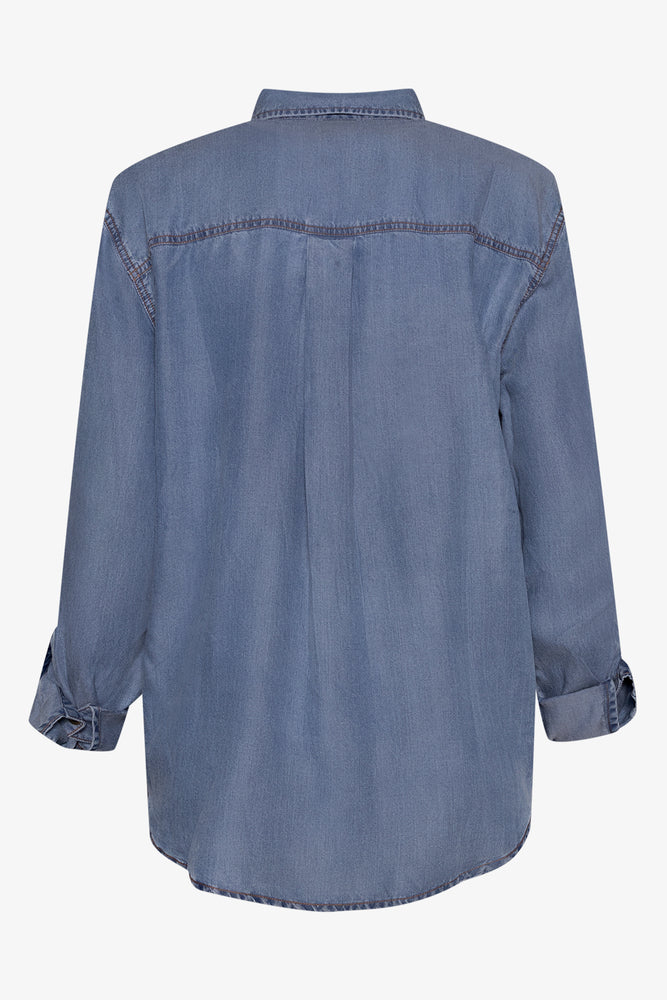 Long Sleeve Denim Shirt Blue (1)