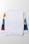 Superman Crew Neck Tracktop White (2)