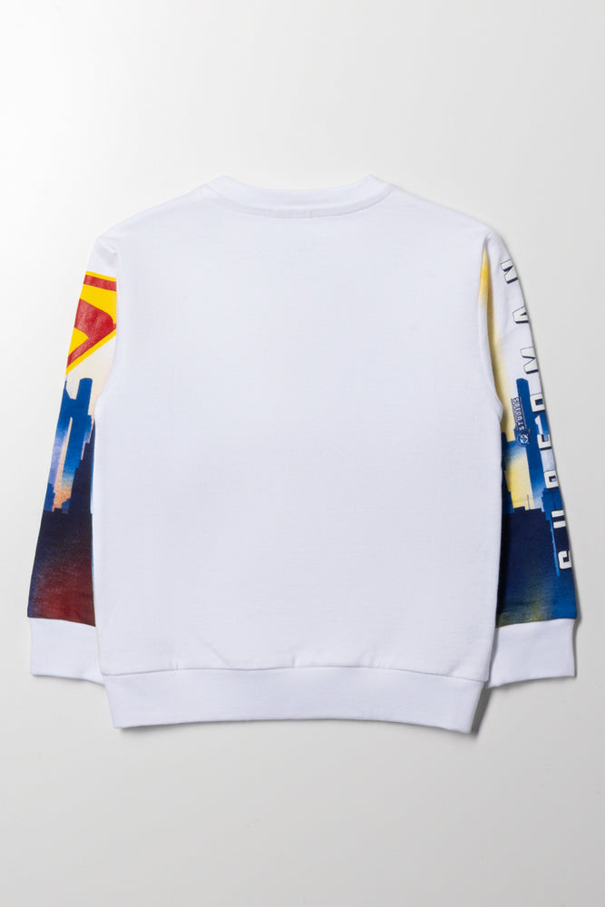 Superman Crew Neck Tracktop White (2)