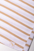 Short Sleeve Stripe T-Shirt White And Brown (2)