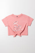 Cherry Front Tie Top Pink