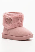 Heart Fur Comfort Boots Pink (1)
