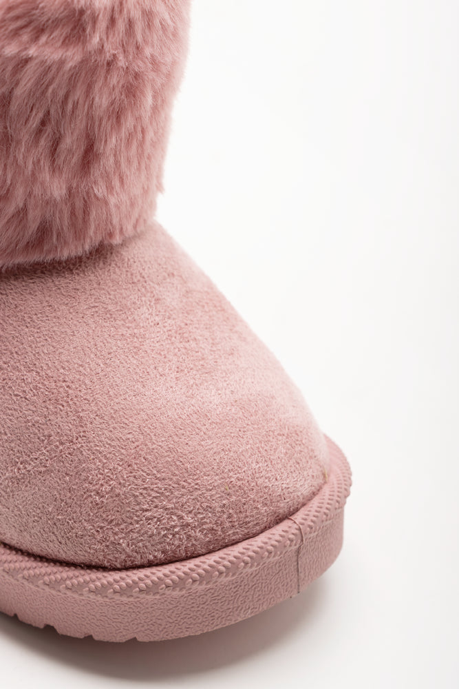 Heart Fur Comfort Boots Pink (2)