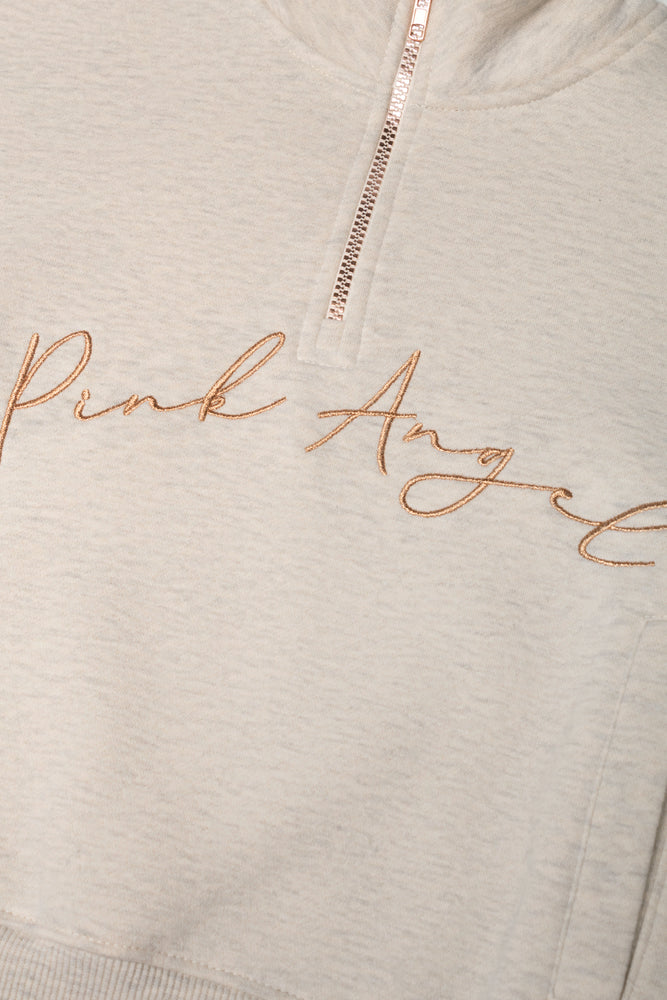 Quarter Zip Tracktop Natural (1)