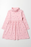 Floral Poloneck Dress Pink