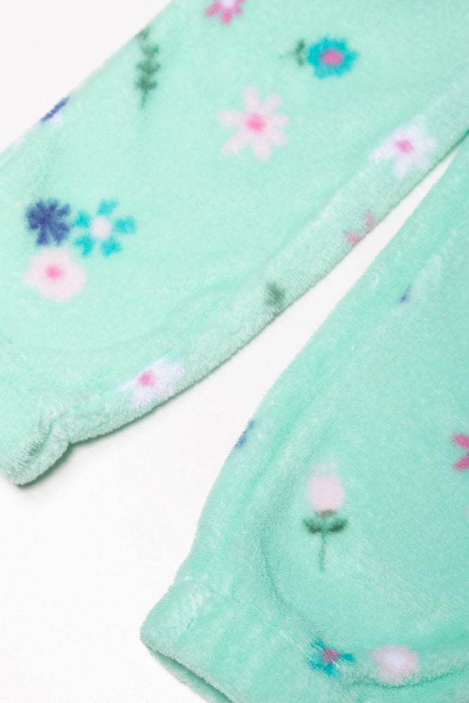 Fleece Bunny Pyjamas Green (2)