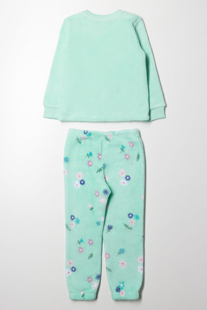 Fleece Bunny Pyjamas Green (3)