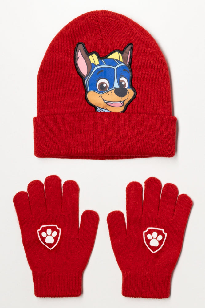 Paw Patrol Beanie And Gloves Set Red