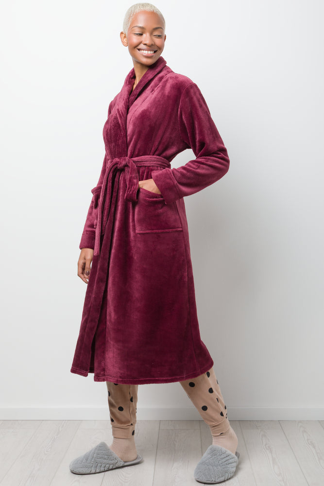Shawl Collar Gown Purple