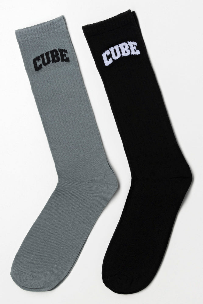 2 Pack Socks Light Grey And Black