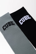 2 Pack Socks Light Grey And Black (1)