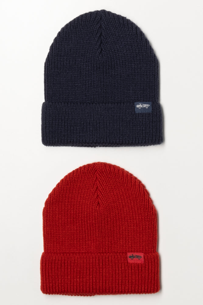 2 Pack Beanie Red And Navy