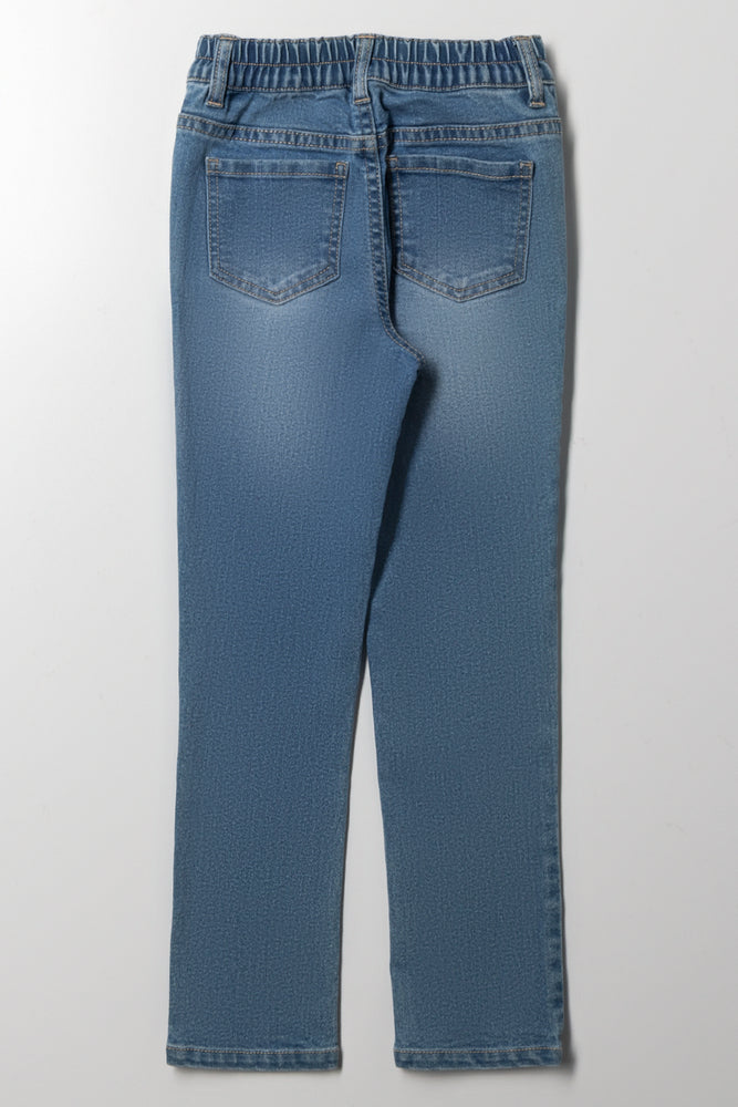 Sequin Bow Skinny Denim Blue (2)