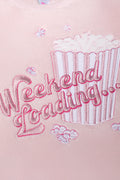 Fleece Popcorn Pyjamas Pink (1)