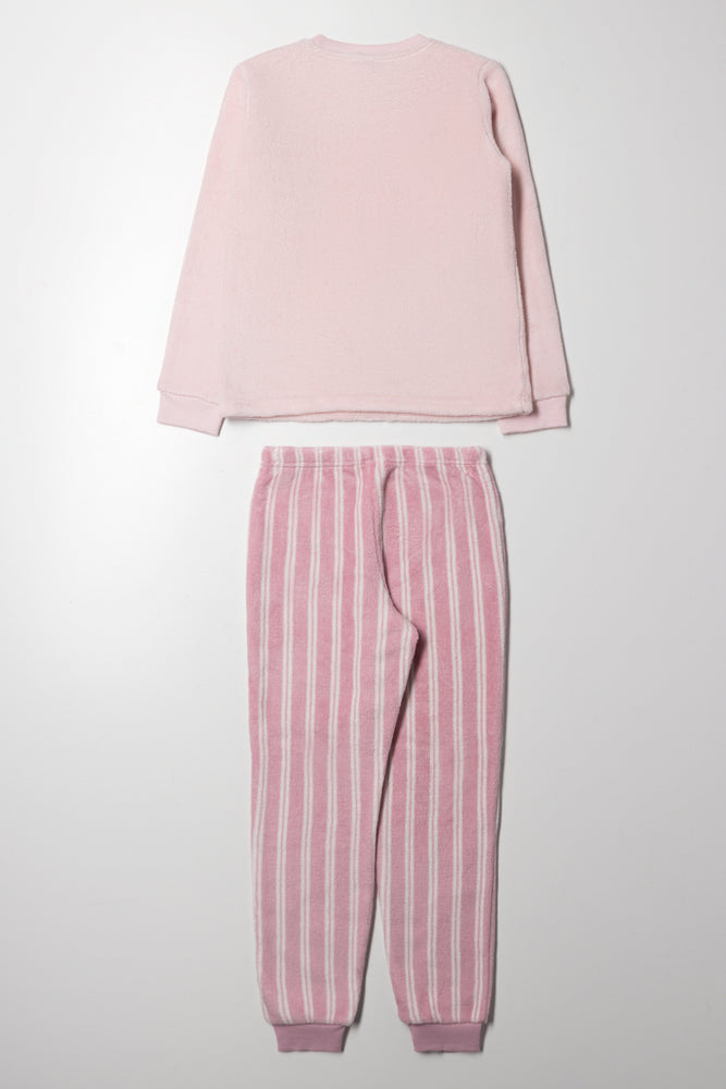 Fleece Popcorn Pyjamas Pink (3)
