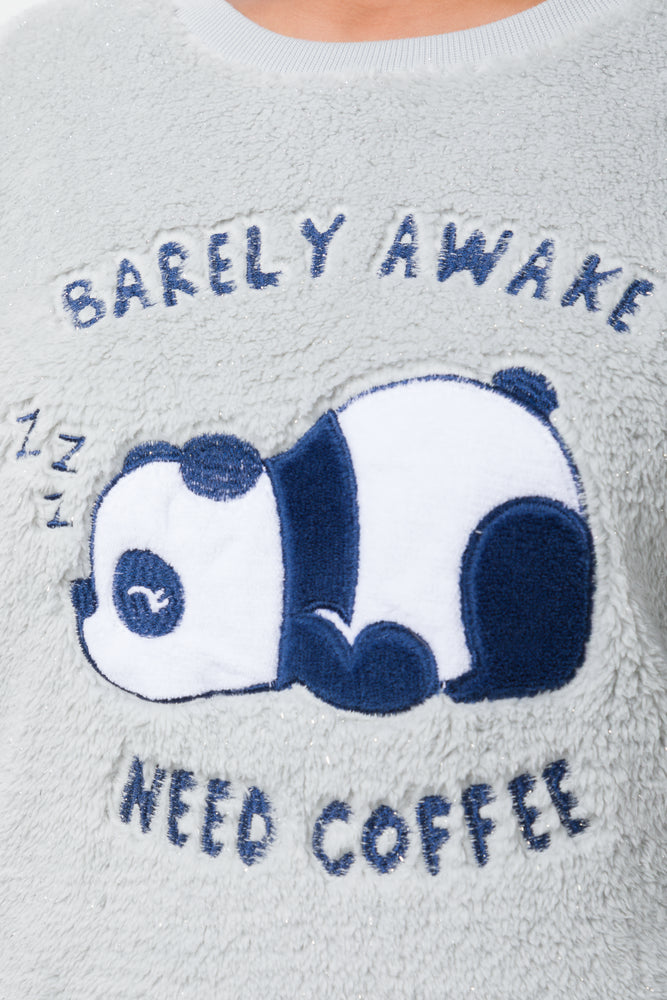 Barely Awake Need Coffee Pyjamas Light Grey (3)