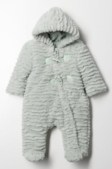 Fur Babygrow With Toggles Green