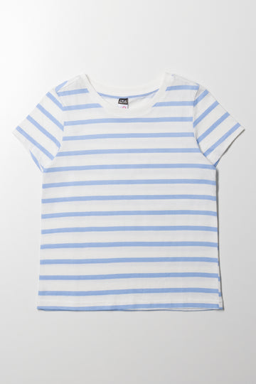 Stripe Short Sleeve T-Shirt Blue And White