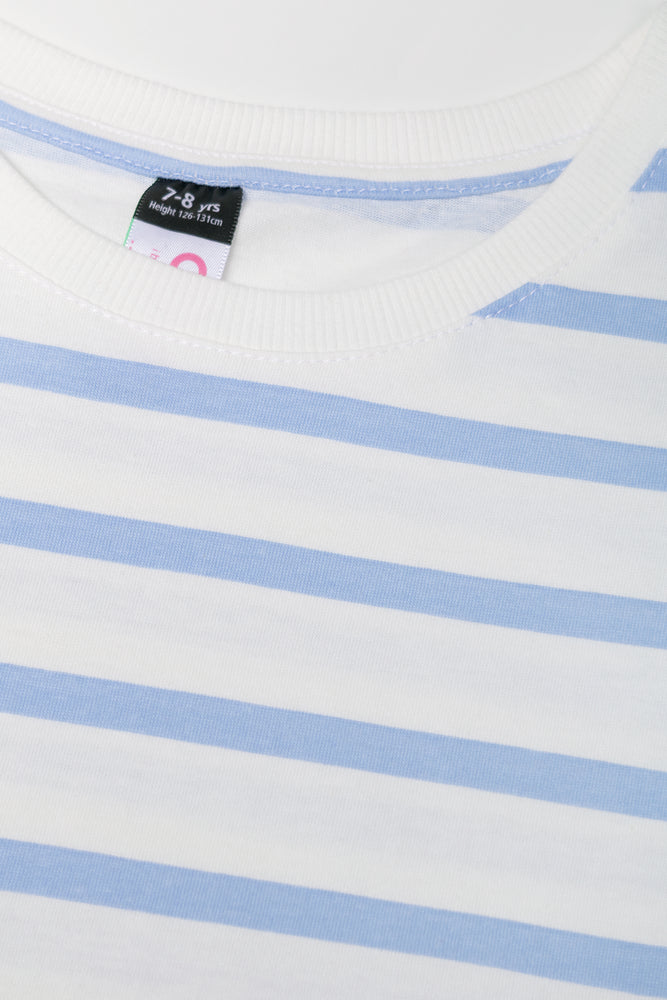 Stripe Short Sleeve T-Shirt Blue And White